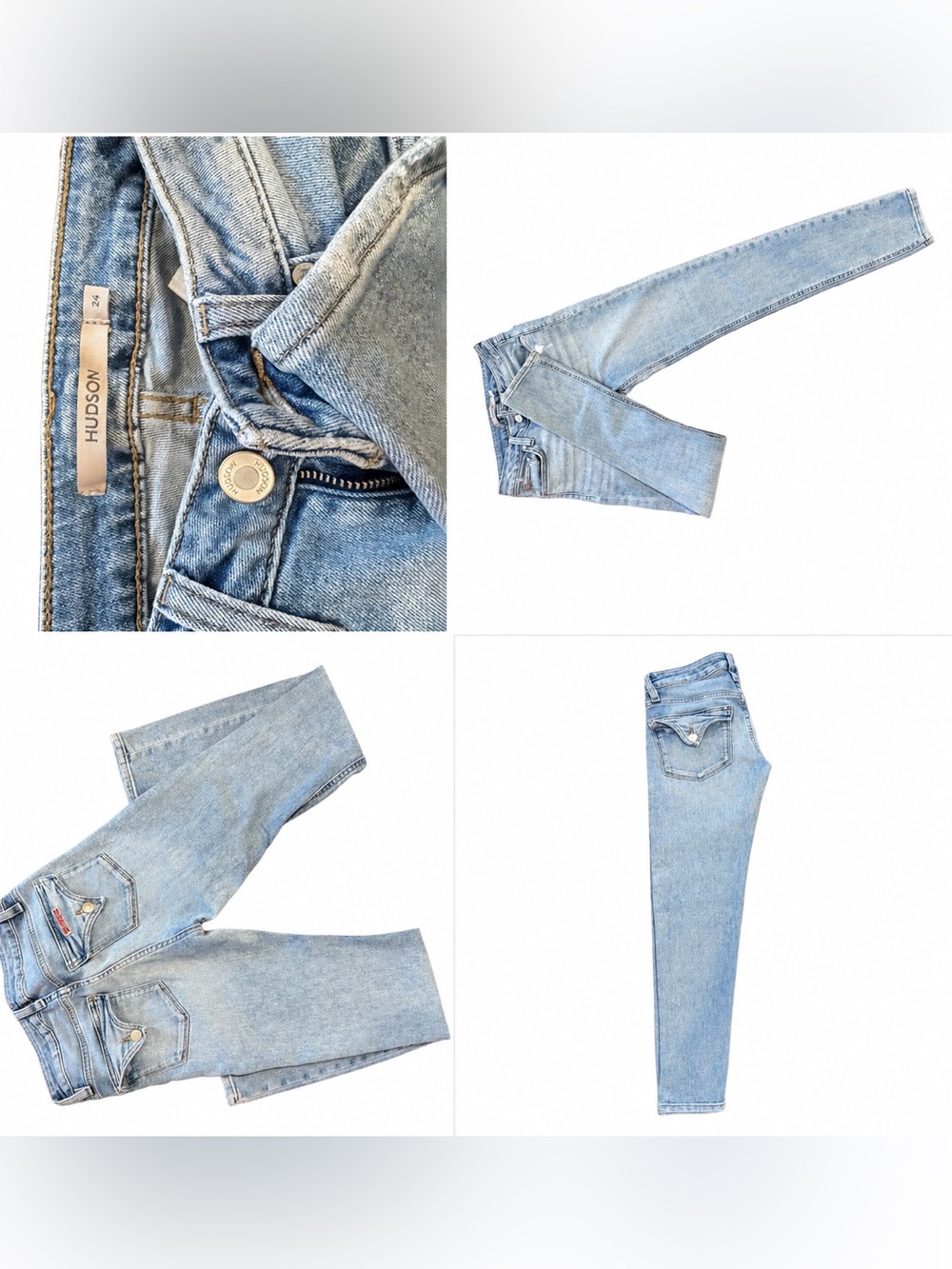 HUDSON Light Wash Skinny Jeans Women’s Size 24 Designer Denim